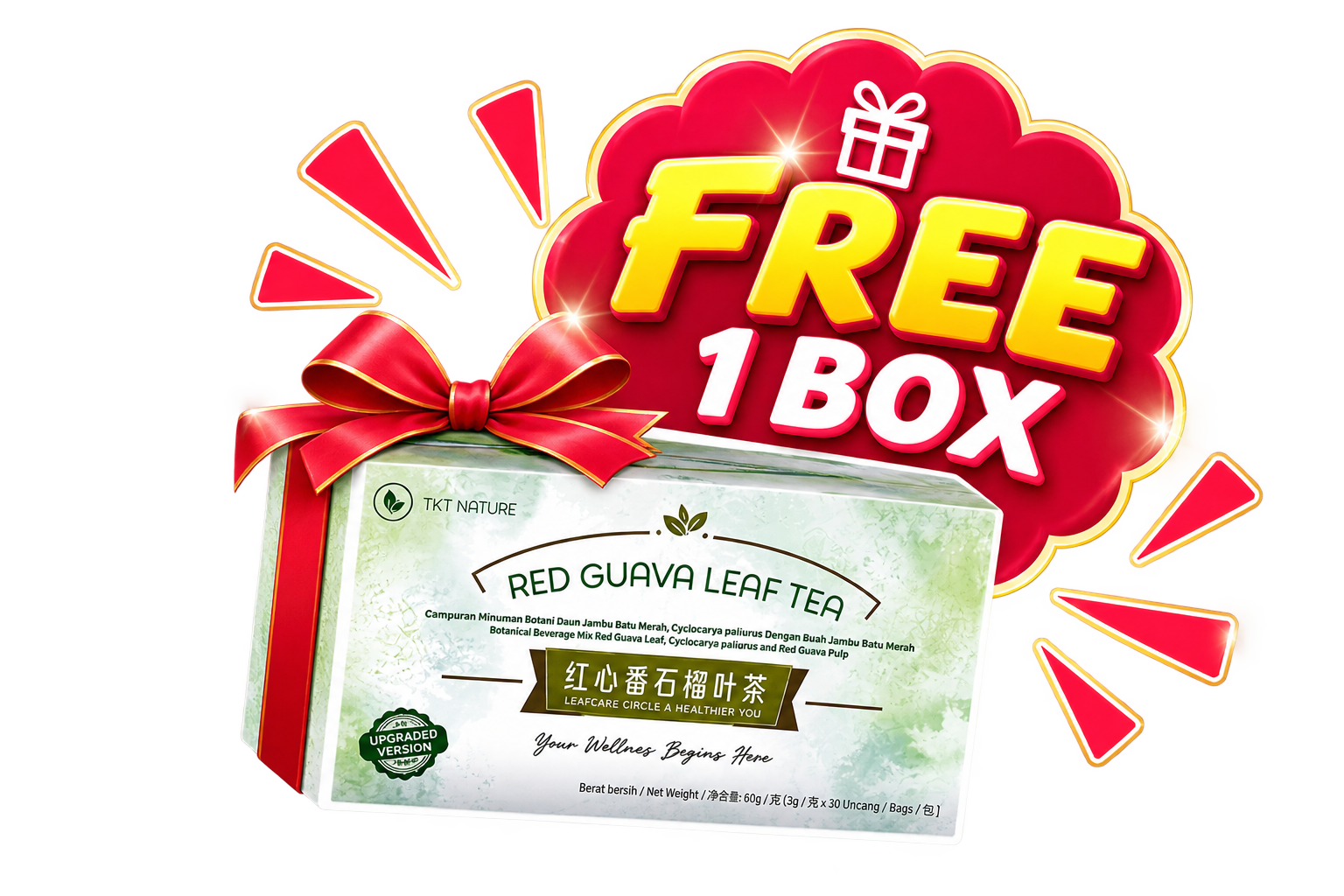[FREE] 1 Box TKT Red Guava Leaf Tea