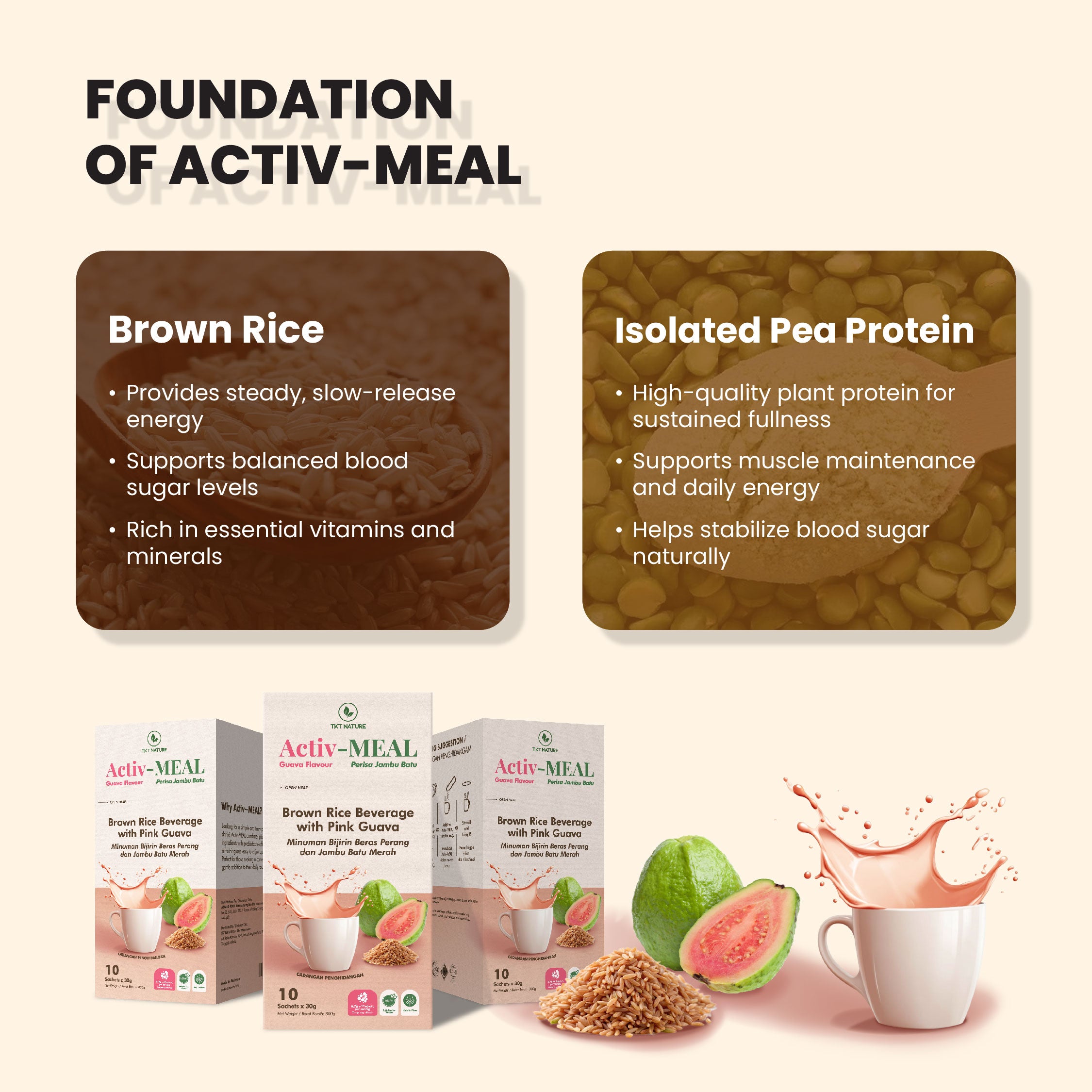 [Free Sample] Activ-MEAL Pink Guava Brown Rice Beverage 1 Sachet